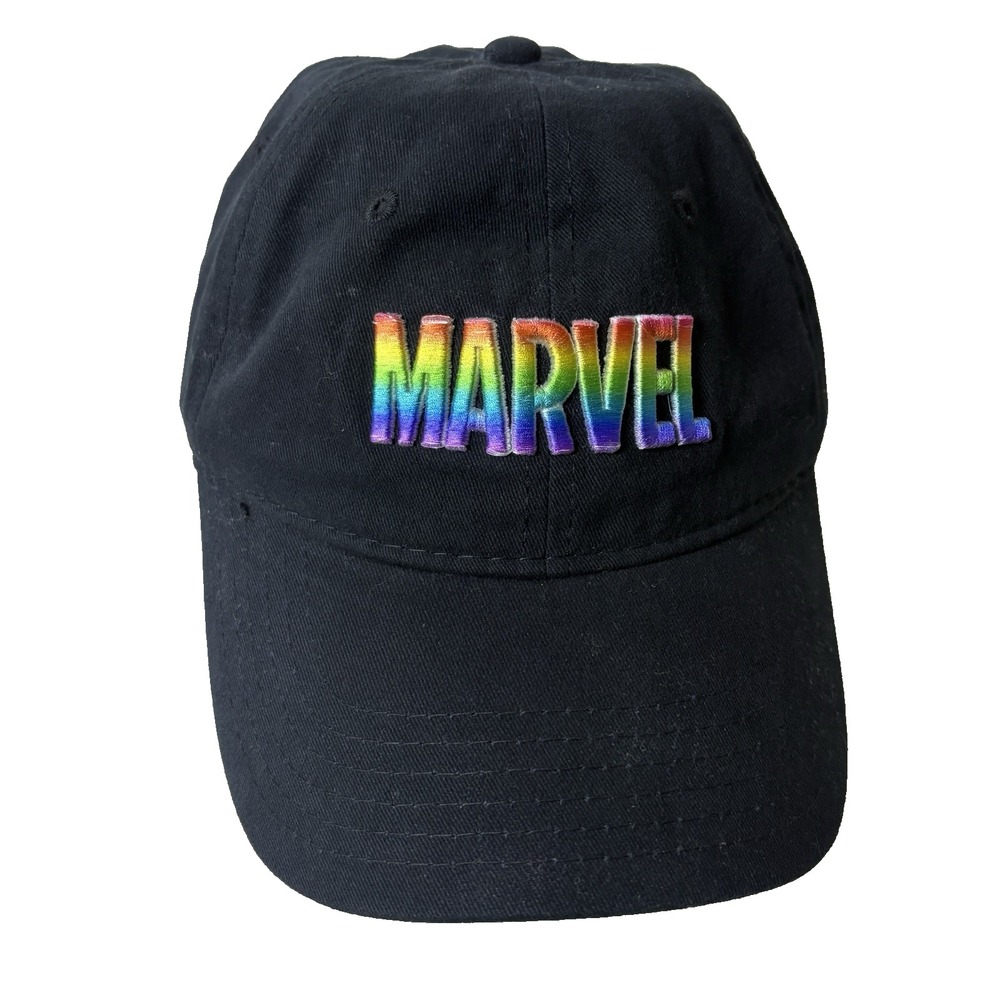 Pride Edition Marvel Rainbow‎ Letter  Black Baseball Cap Adjustable  Symbols